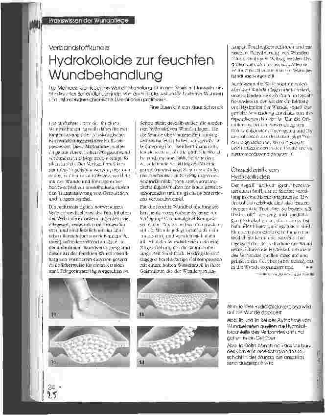 Vorschauseite 1: Hydrokolloide zur feuchten Wundbehandlung Verbandstoffkunde