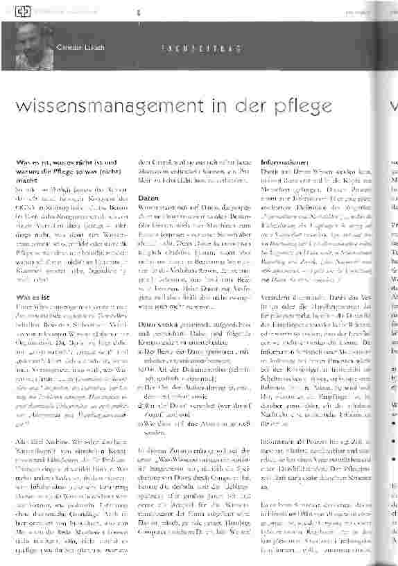 Vorschauseite 1: wissensmanasement in der pflege