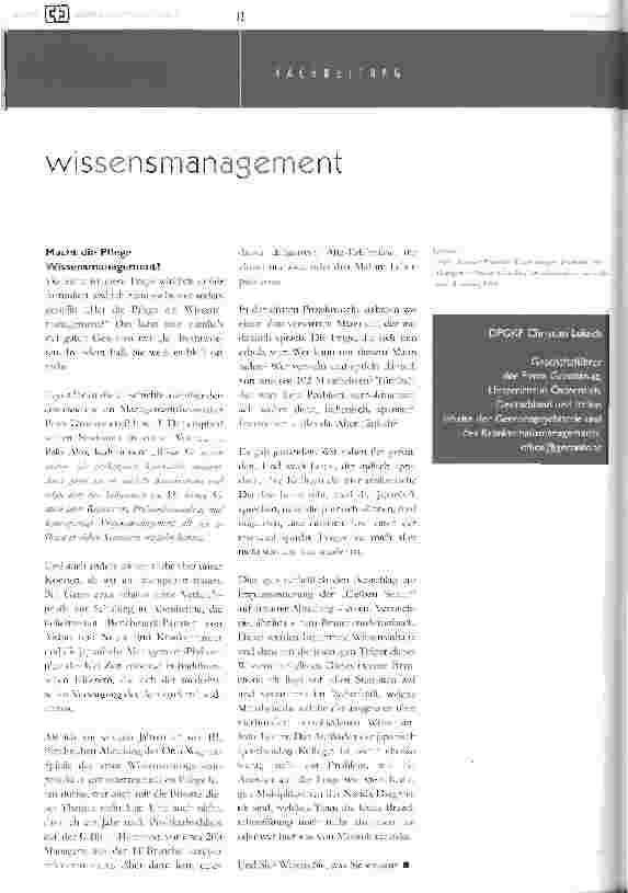 Vorschauseite 5: wissensmanasement in der pflege