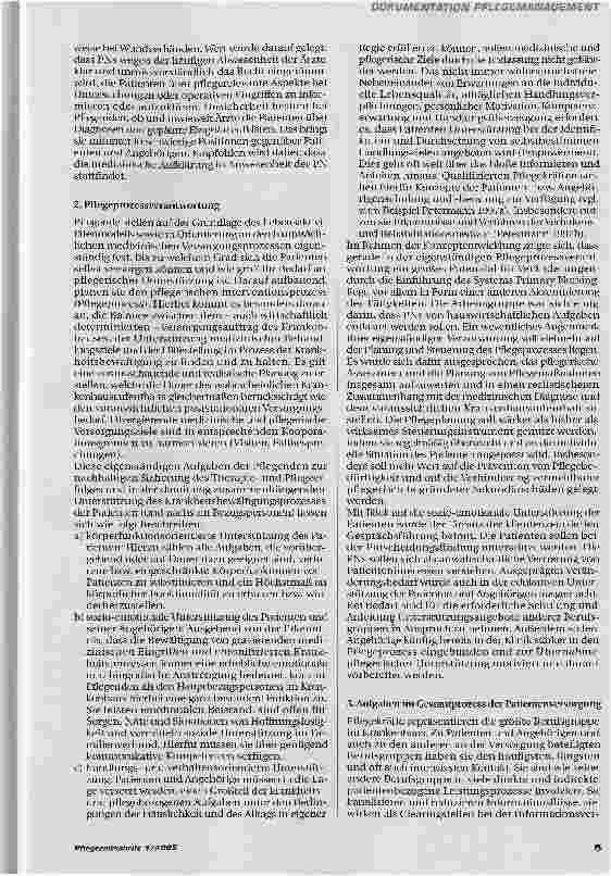 Vorschauseite 5: PRIMARE ZUSTÄNDIGKEIT IN DER PFLEGE - ODER AUCH: MEHR VERANTWORTUNG UND HIERARCHIE WAGEN