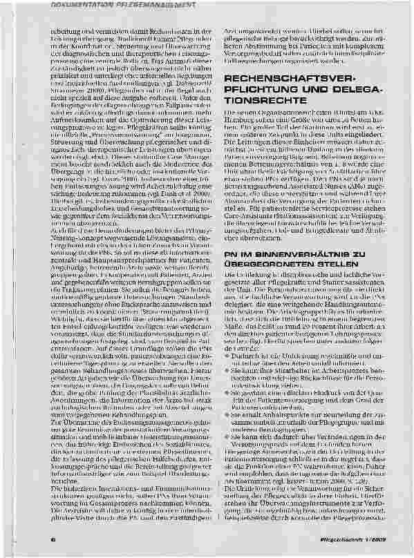 Vorschauseite 6: PRIMARE ZUSTÄNDIGKEIT IN DER PFLEGE - ODER AUCH: MEHR VERANTWORTUNG UND HIERARCHIE WAGEN
