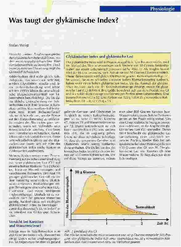 Vorschauseite 1: Was taugt der glykämische Index?