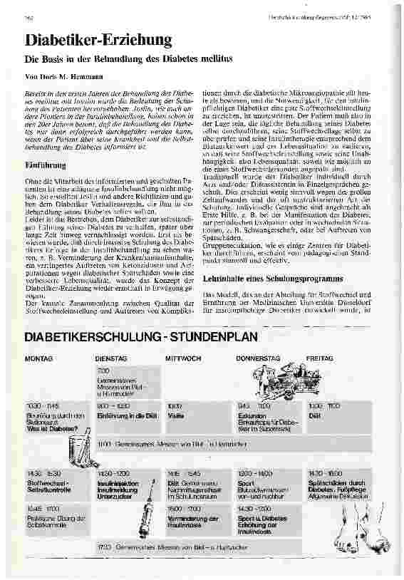 Vorschauseite 1: Diabetiker-Erziehung Die Basis in der Behandlung des Diabetes mellitus