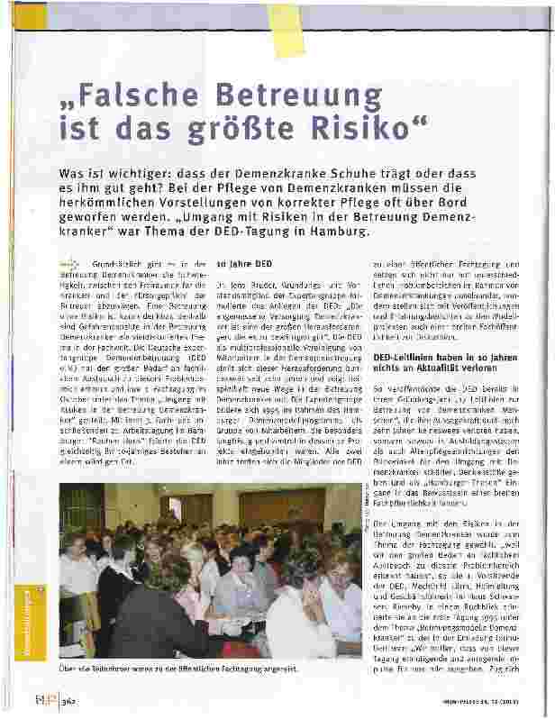 Vorschauseite 1: Falsche Betreuung ist das größte Risiko