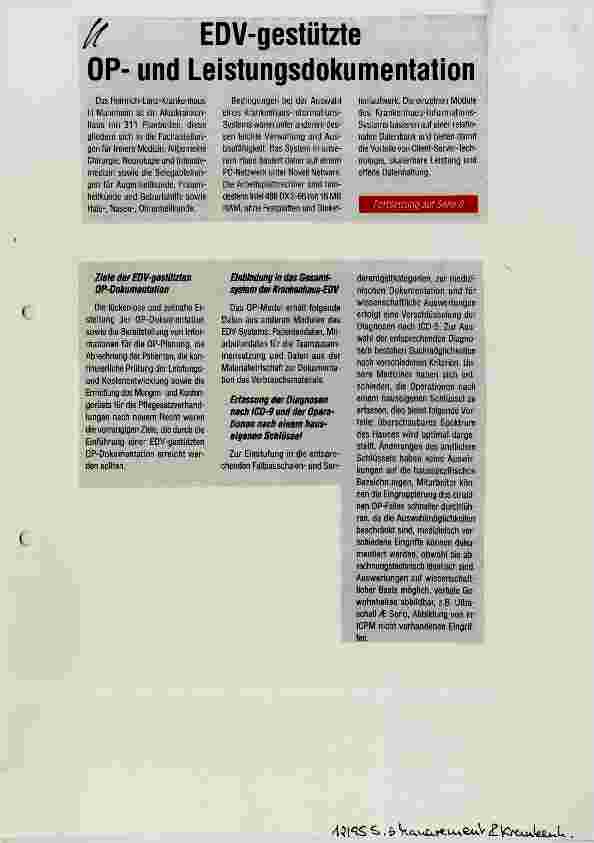 Vorschauseite 1: EDV-gestützte OPund Leistungsdokumentation