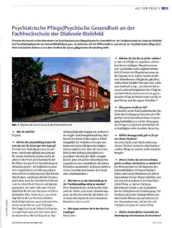 Vorschauseite 1: Psychiatrische Pflege/Psychische Gesundheit an der Fachhochschule der Diakonie Bielefeld