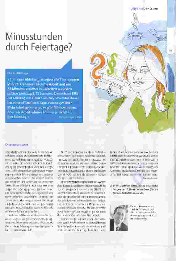 Vorschauseite 1: Minusstunden durch Feiertage?