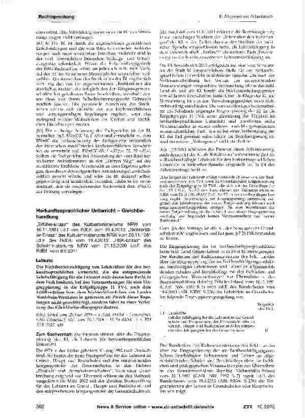 Vorschauseite 1: Herkunftssprachlicher Unterricht - Gleichbehandlung