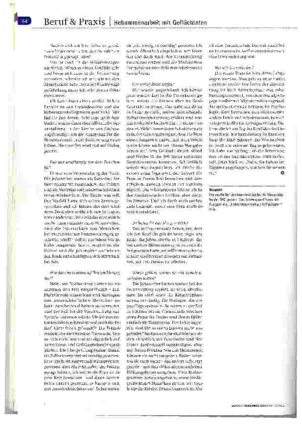 Vorschauseite 4: Interview mit Katja Tempel zur Hebammenarbeit mit Geflüchteten | Teil 1 Barrieren abbauen