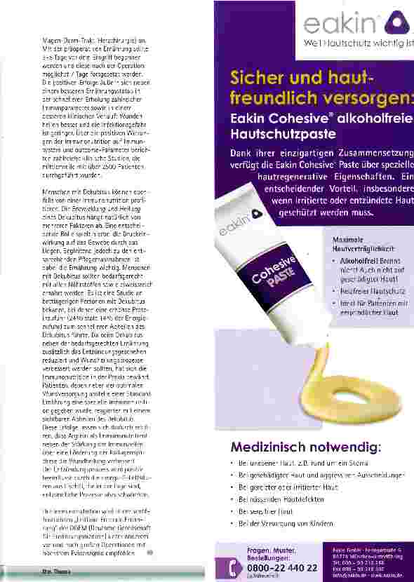 Vorschauseite 2: Immunonutrition eine besondere Form der Ernährungstherapie