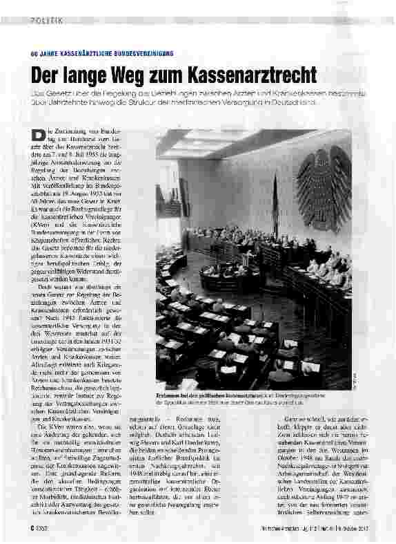 Vorschauseite 1: Der lange Weg zum Kassenarztrecht