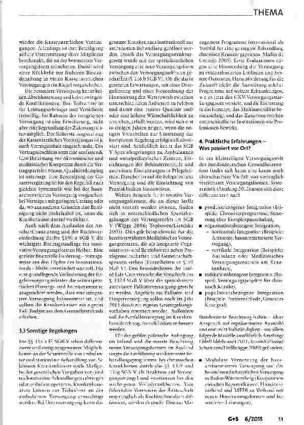 Vorschauseite 5: Neue Versorgungsformen: Sachstand nach dem GKV-Versorgungsstärkungsgesetz