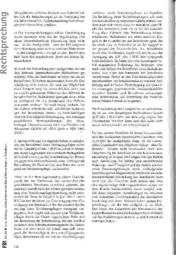Vorschauseite 3: Vormundschaftsgerichtliche Zustimrnung bei Abbruch lebensverlängernder Maßnahmen