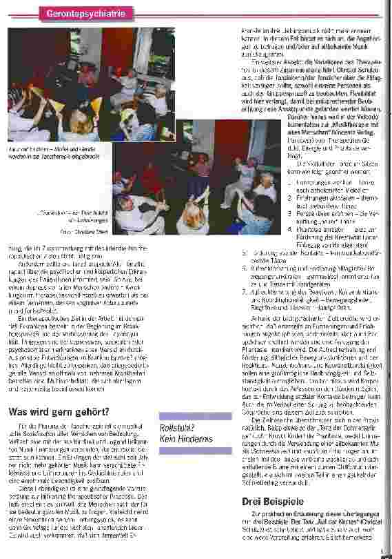 Vorschauseite 3: Tanzen im Sitzen Eine neue hilfreiche Methode, die aus der täglichen Praxis heraus entwickelt wurde