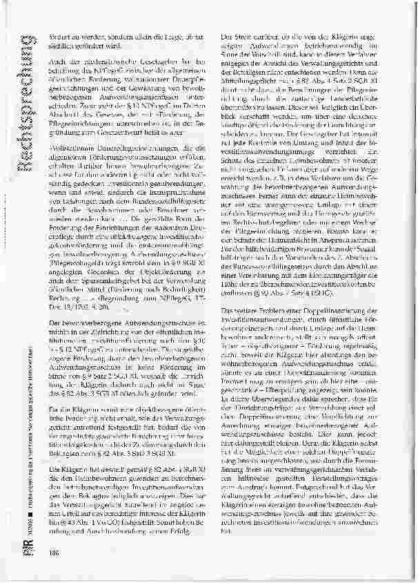 Vorschauseite 5: Inrechnungstellung der Investitionsaufwendungen gegenüber HeimbewohnernNPflegeG § 13; SGB XI § 9, § 11, § 82 Abs. 2 Nr. 1 und Nr. 3 sowie Abs. 3 Satz 1; BSHG § 93 Abs. 7 Satz 4