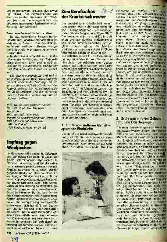 Vorschauseite 1: Zum Berufsethos der Krankenschwester