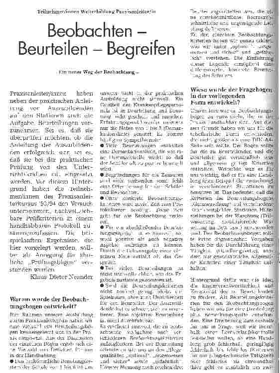 Vorschauseite 1: Beobachten - Beurteilen - Begreifen - Ein neuer Weg der Beobachtung -