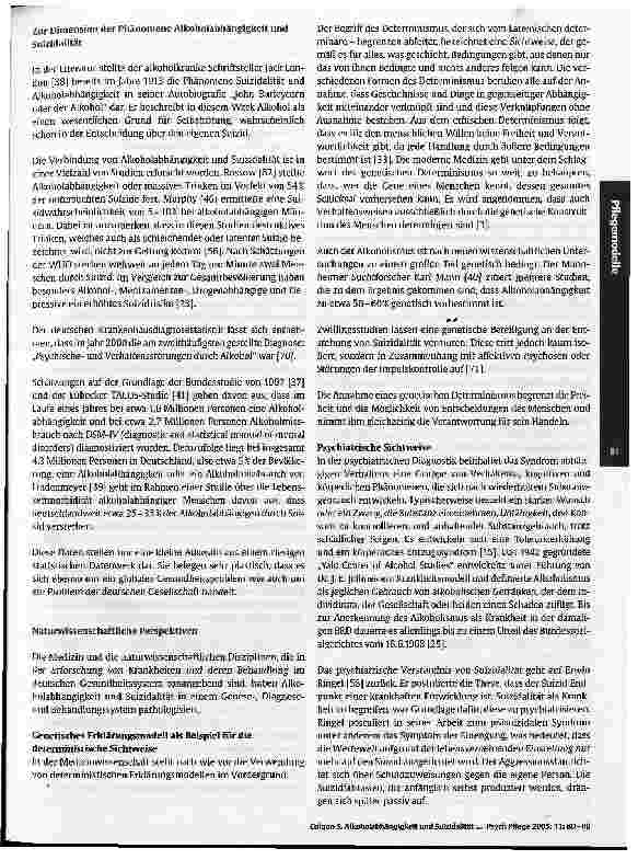 Vorschauseite 2: Alkoholabhängigkeit und Suizidalität - eine Herausforderung für die psychiatrische Pflege als Profession