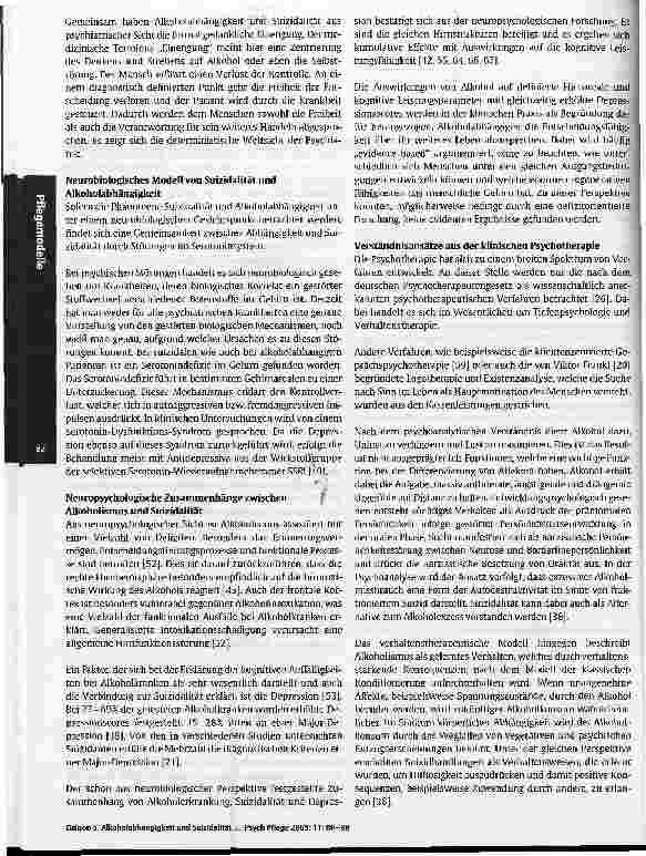 Vorschauseite 3: Alkoholabhängigkeit und Suizidalität - eine Herausforderung für die psychiatrische Pflege als Profession