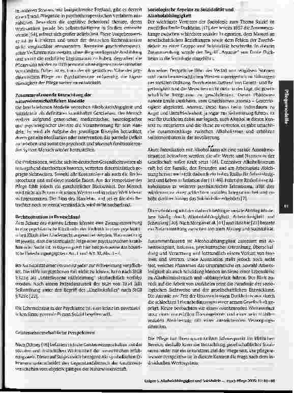 Vorschauseite 4: Alkoholabhängigkeit und Suizidalität - eine Herausforderung für die psychiatrische Pflege als Profession
