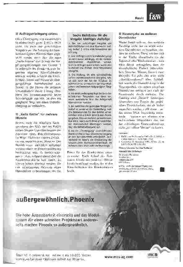 Vorschauseite 4: Betriebsübergang neuerdings bereits durch Auftragsvergabe?Das jüngste EuGH-Urteil* ruft Entrüstung und Überraschung hervor