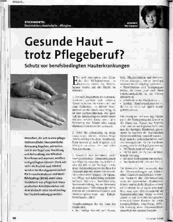 Vorschauseite 1: Gesunde Haut -trotz Pflegeberuf?