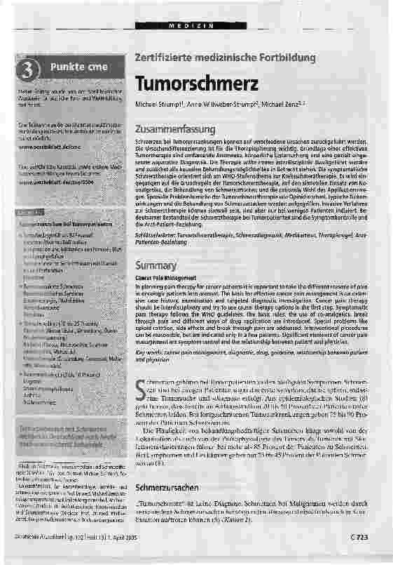 Vorschauseite 1: Tumorschmerz
