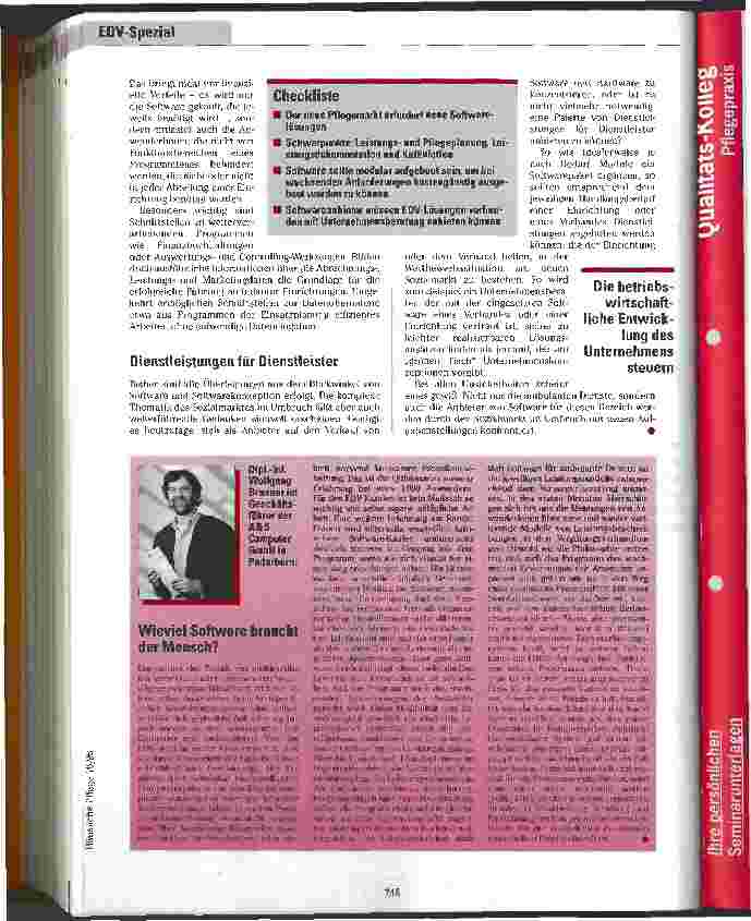 Vorschauseite 2: Flexible Pflegedienste - flexible Software Kundengerechte Angebote in der Häuslichen Pflege erfordern neue Softwarelösungen