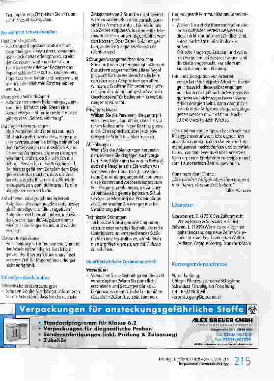 Vorschauseite 2: Arbeitsorganisation in der HygieneZeitmanagement