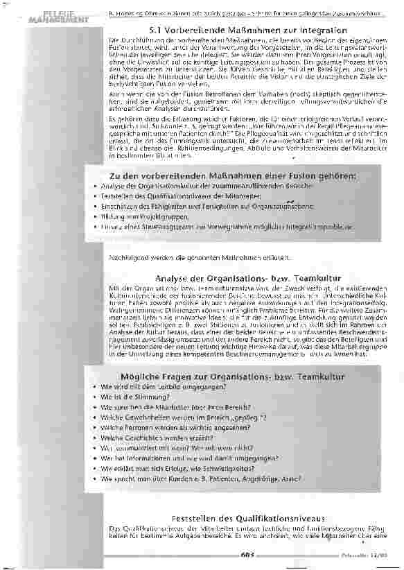 Vorschauseite 4: Fusionen erfolgreich gestaltenSchritte für einen gelingenden Zusammenschluss selbstständiger Pflegebereiche
