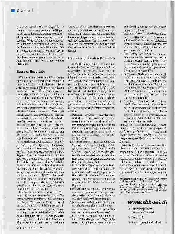 Vorschauseite 3: Gemeinsam um das Wohl der Patienten besorgt