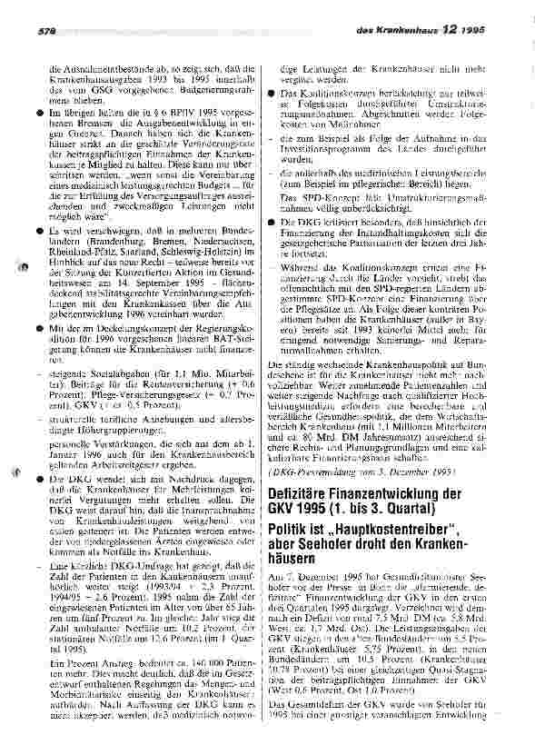 Vorschauseite 6: DKG-Präsident Landrat Konrad Legler: Wohin steuert unser bisher leistungsfähiges Krankenhauswesen?