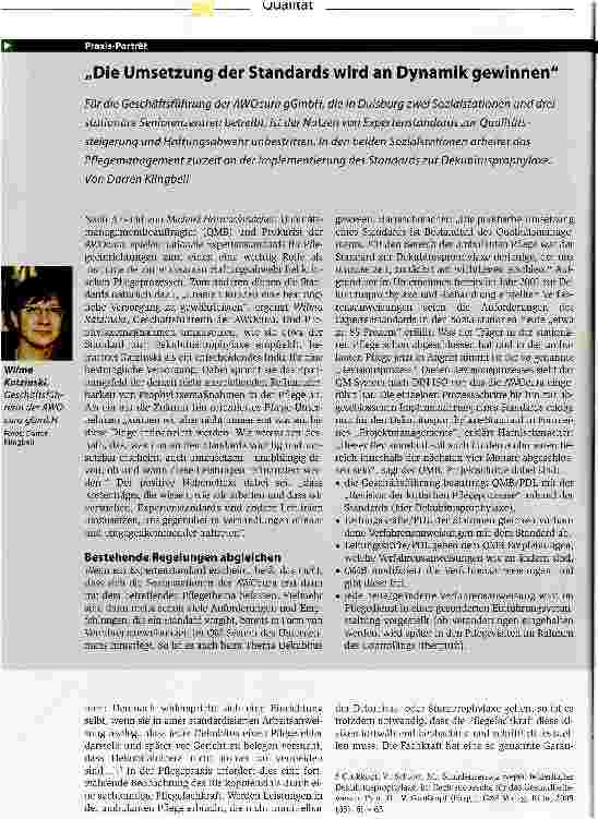 Vorschauseite 3: Mehr Handlungssicherheit durch Standards