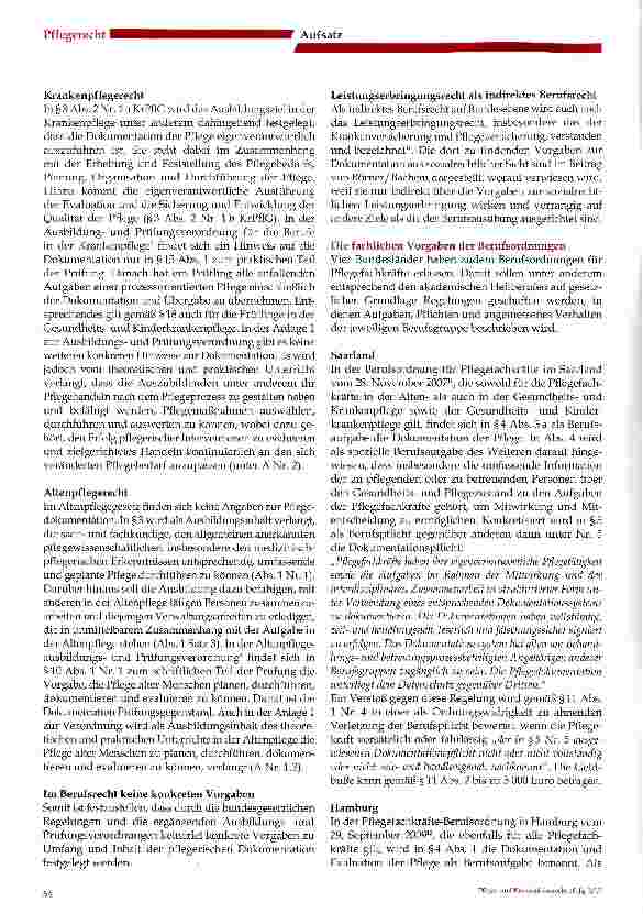 Vorschauseite 2: Die berufsrechtlichen Vorschriften zur Pflegedokumentation