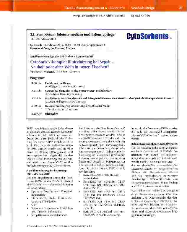 Vorschauseite 5: G-DRG-Version 2015-Auswirkungen auf unser Fachgebiet