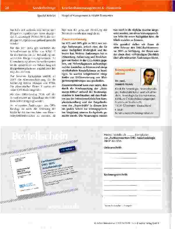 Vorschauseite 6: G-DRG-Version 2015-Auswirkungen auf unser Fachgebiet