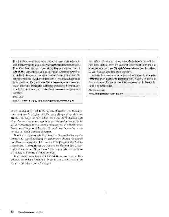 Vorschauseite 3: AUFGESCHMISSEN: Wenn Hörende Gehörlose beraten (müssen)
