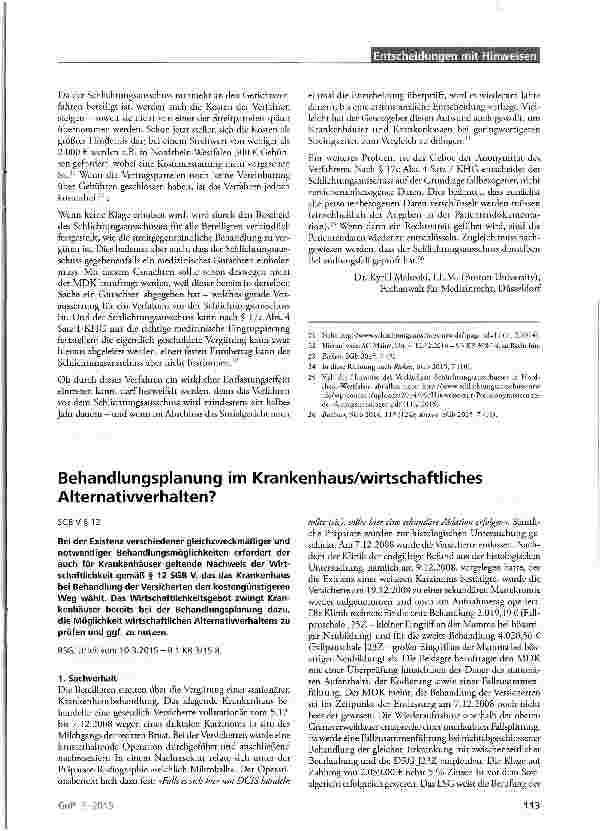 Vorschauseite 4: Krankenhausvergütung - Schlichtungsverfahren