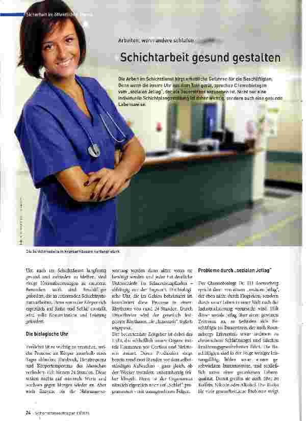Vorschauseite 1: Schichtarbeit gesund gestalten