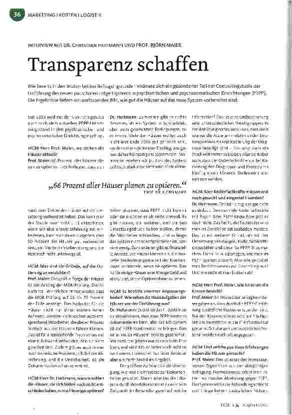 Vorschauseite 1: Transparenz schaffen