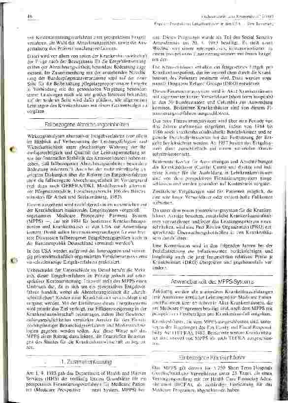 Vorschauseite 2: Propektives Entgeldverfahren in den USA --- Eine Bewertung