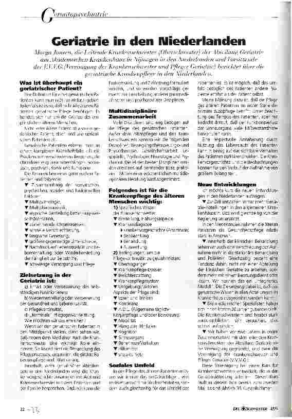 Vorschauseite 1: Geriatrie in den Niederlanden