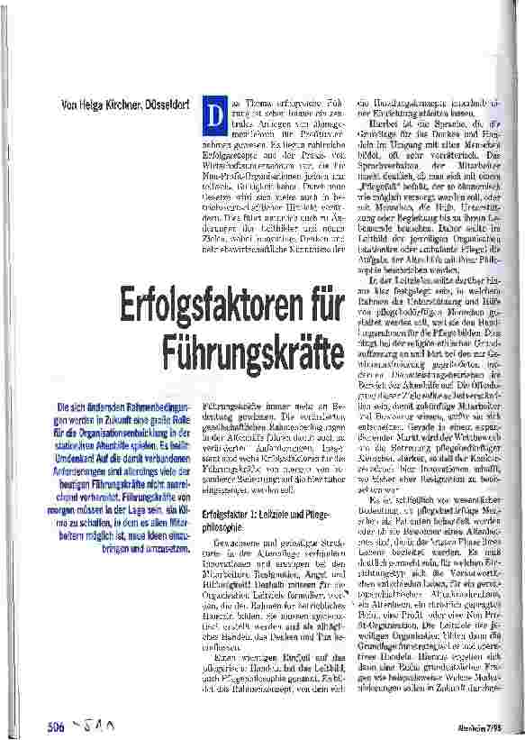 Vorschauseite 1: Erfolgsfaktoren für Führungskräfte