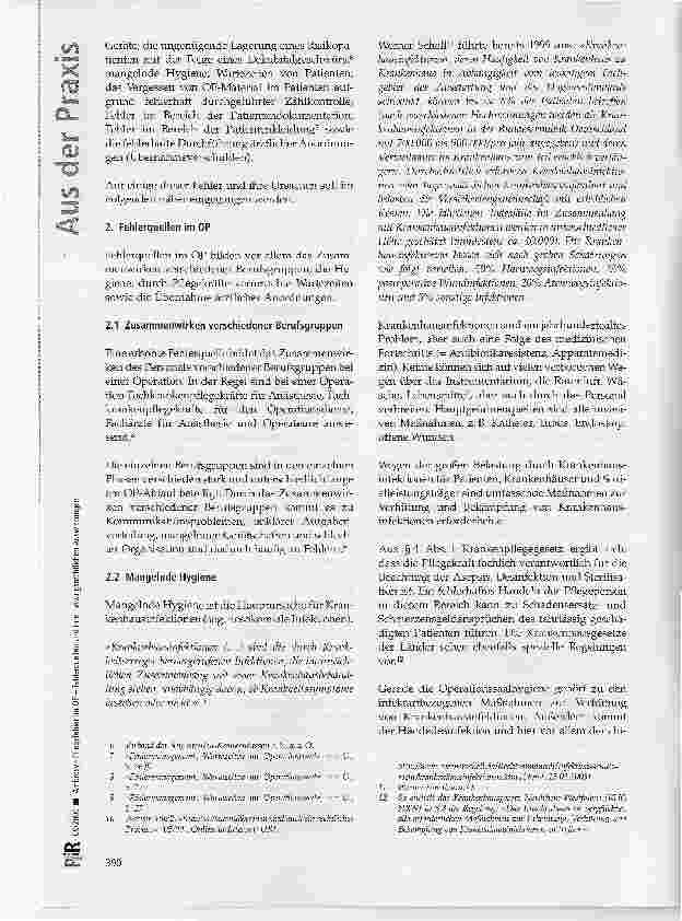 Vorschauseite 2: Pflegefehler im OP-Fehlerquellen und ihre haftungsrechtlichen Auswirkungen