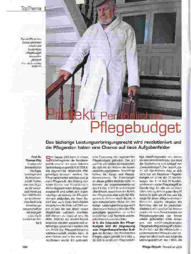 Vorschauseite 1: Projekt persönliches Pflegebudget
