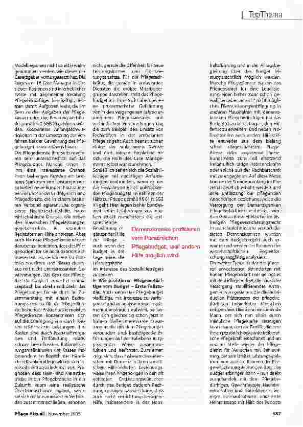 Vorschauseite 4: Projekt persönliches Pflegebudget