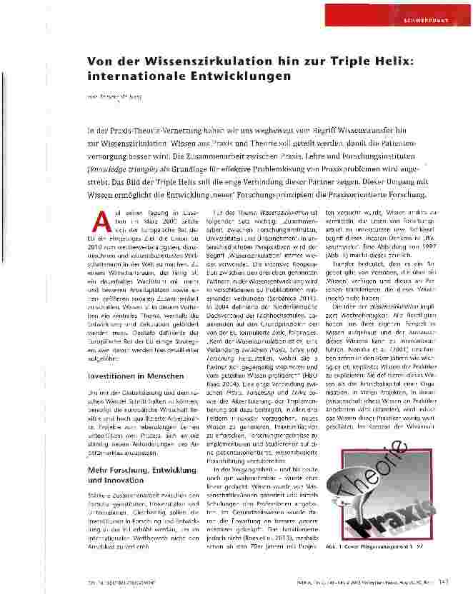 Vorschauseite 1: Von der Wissenszirkulation hin zur Triple Helix: internationale Entwicklungen