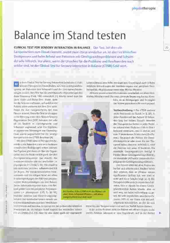 Vorschauseite 1: Balance im Stand testen