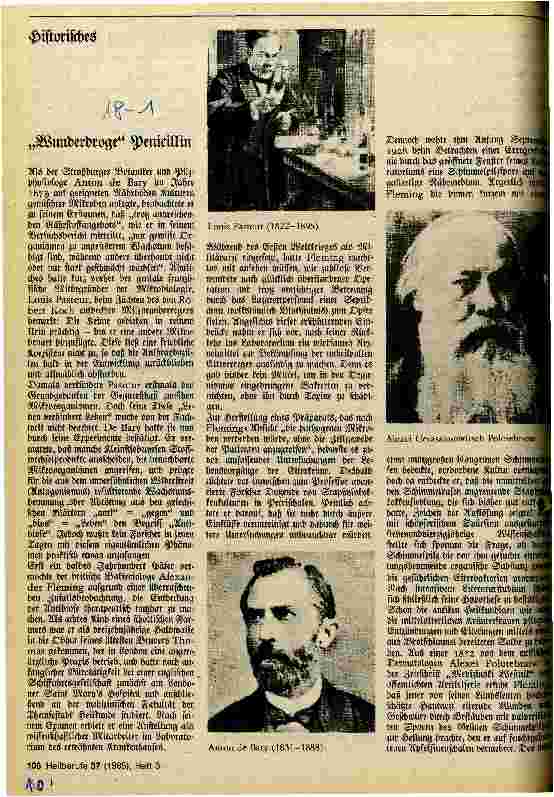 Vorschauseite 1: Historisches Wunderdroge Penicillin