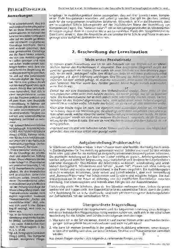 Vorschauseite 4: Lernsituationen in der Gesundheitsund Krankenpflege/ Gesundheitsund Kinderkrankenpflegeausbildung